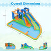 Inflatable water slide with dual climbing walls, splash pool, and dimensions of 200" x 116" for year-round fun.