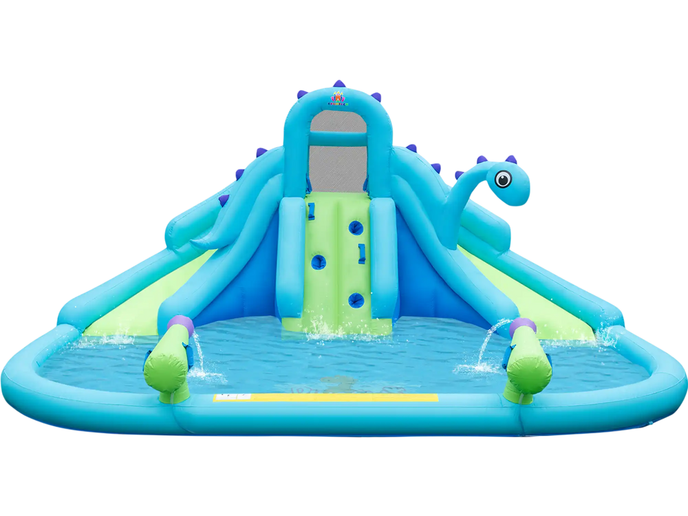 Inflatable Water Slide with Dual Slides and Large Splash Pool (Without Blower)