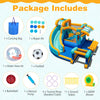 Inflatable water slide bounce house accessories including a carrying bag, repair kit, and 680W blower for easy setup.