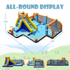 Giant inflatable water slide dimensions and layout for soccer-themed fun, designed for safe play with interactive.