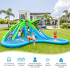 Children enjoying the 7-in-1 inflatable bounce house with water slide and splashing pool, perfect for outdoor fun.