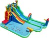 Inflatable Water Slide Park Giant Bounce House with Double Long Slides
