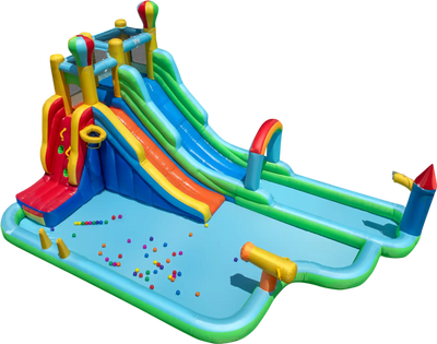 Costway Inflatable Water Slide Park Giant Bounce House Double Long Slides 342658197 New