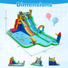 Inflatable Water Slide Park featuring double long slides, splash pool, and climbing wall for backyard summer fun.