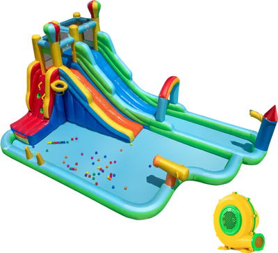Costway Inflatable Water Slide Park Giant Bounce House w/ 950W Blower 689715342 New