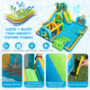 Inflatable water slide with dual slides, made of 420D+840D Oxford fabric, perfect for outdoor fun and parties.