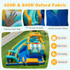 Inflatable water slide bounce house with snack counter, safety guardrails, and vibrant 420D/840D Oxford fabric for.