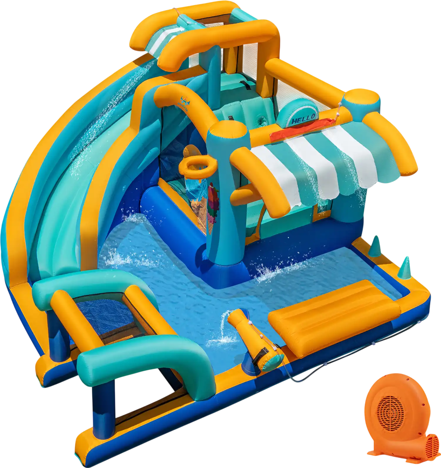 Costway Inflatable Water Slide Bounce House Kids Jump Castle w/ 750W Blower 984671523 New