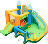 Inflatable Water Slide Blowup Bounce House with Dual Slides and Splash Pool (Without Blower)