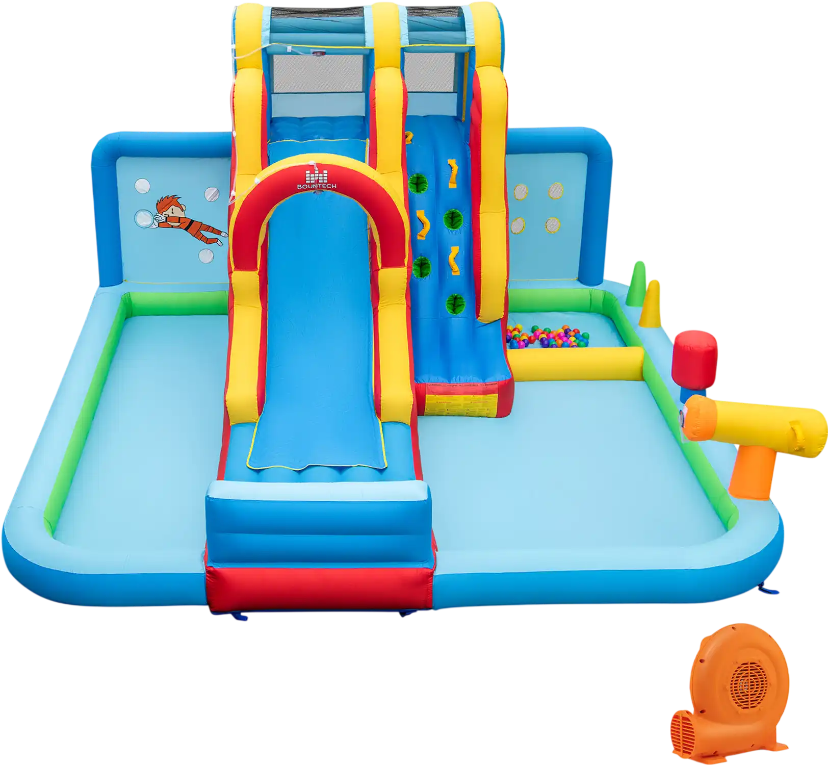 Costway Inflatable Water Park Long Slide Splash Pools Ball Pit w/ 680W Blower 81754936 New