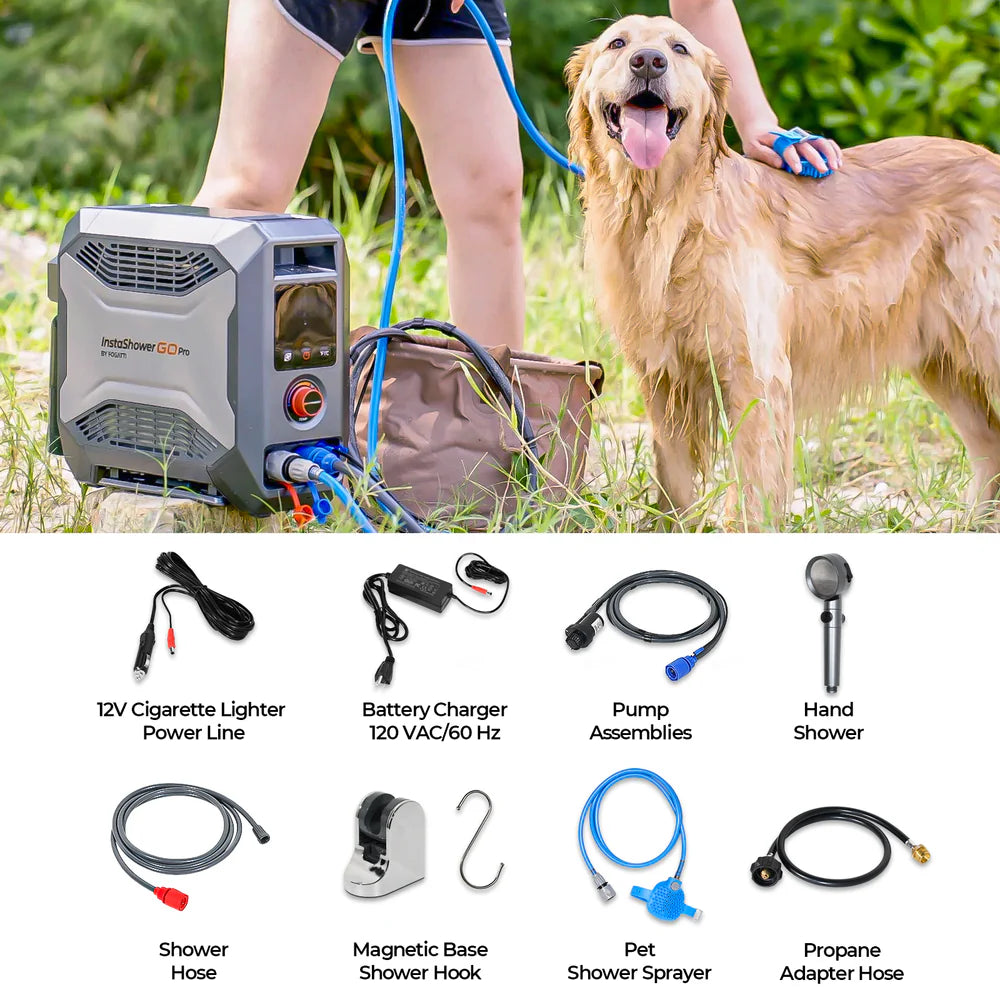 Fogatti InstaShower Go Pro Portable Water Heater with Water Pump 22,000 BTU Propane New