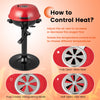 Adjustable air vent and temperature control knob of the 1600W Electric BBQ Grill in red for optimal cooking.