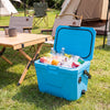 Insulated Portable Cooler Hard Shell Ice Chest with 2 Cup Holders-Blue - Gallery View 1 of 11
