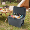 Insulated Portable Cooler Hard Shell Ice Chest with 2 Cup Holders Bottle Opener and Drain Plug-Gray - Gallery View 1 of 11