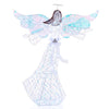 Iridescent 5.2 ft Christmas angel decoration with 230 cold white LEDs, perfect for indoor or outdoor holiday displays.
