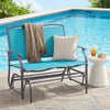 Iron Patio Rocking Chair for Outdoor Backyard-Turquoise - Gallery View 1 of 12