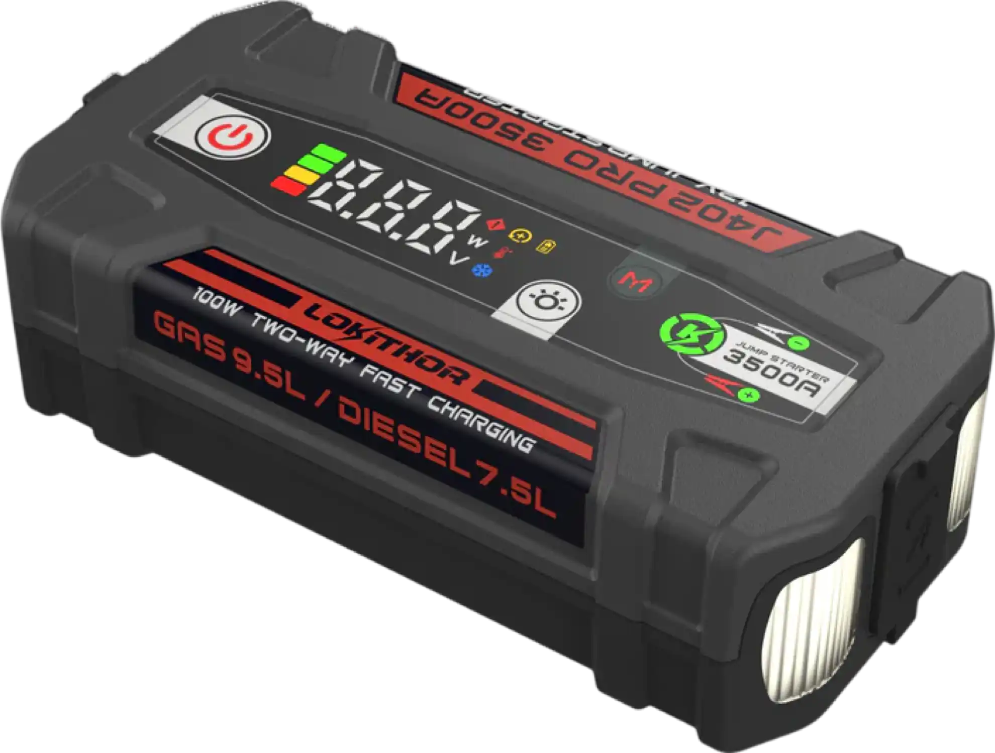 Lokithor J402 PRO Jump Starter 100W 12V 3500A Two-Way Fast Charging New