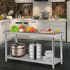 Vevor Prep Table 60" x 24" x 34" Stainless Steel 550 lbs. Capacity with Adjustable Undershelf New