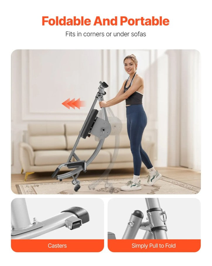 Vevor Ab Workout Machine Adjustable 440 Lbs Capacity Foldable with Rep Counter New