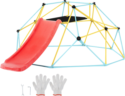 Vevor Climbing Dome 8' Jungle Gym Supports 600 Lbs. Outdoor Play Center with Slide New