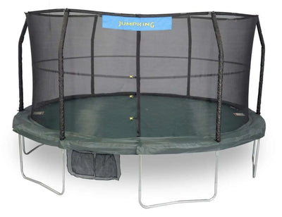 Bazoongi Jumpking JK1566C2 15 FT 6 LEGS 6 Poles 96 Springs Green/Black Trampoline with Enclosure New