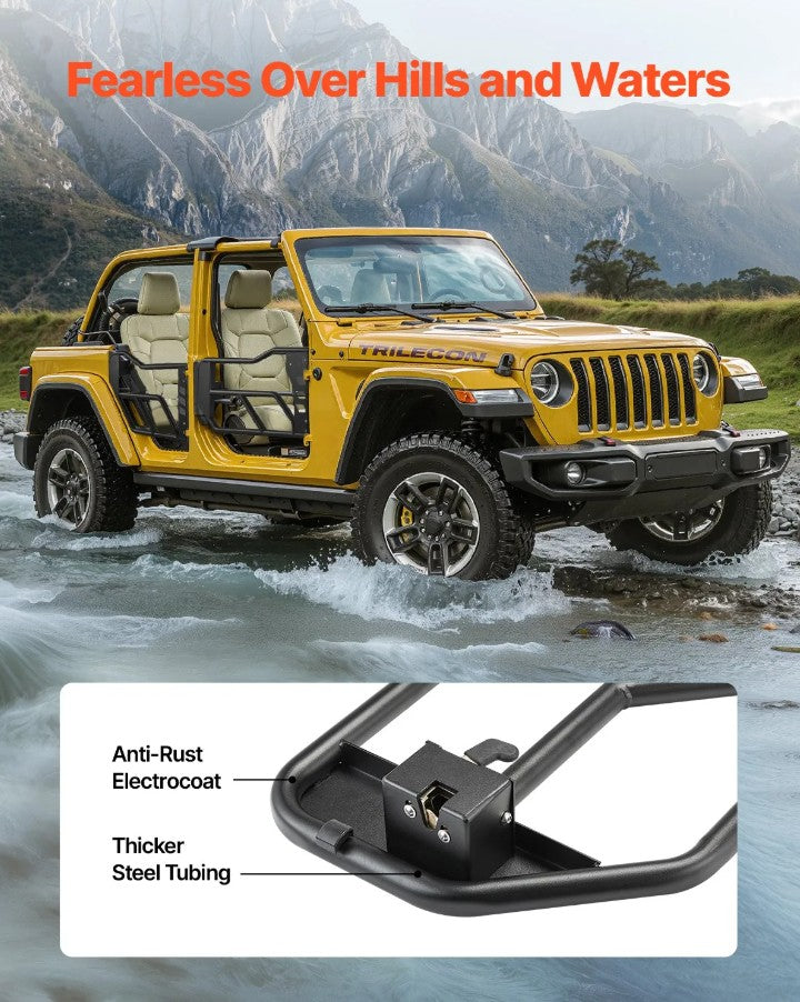 Vevor 4-Door Tube Doors for 2007–2018 Jeep Wrangler JK New