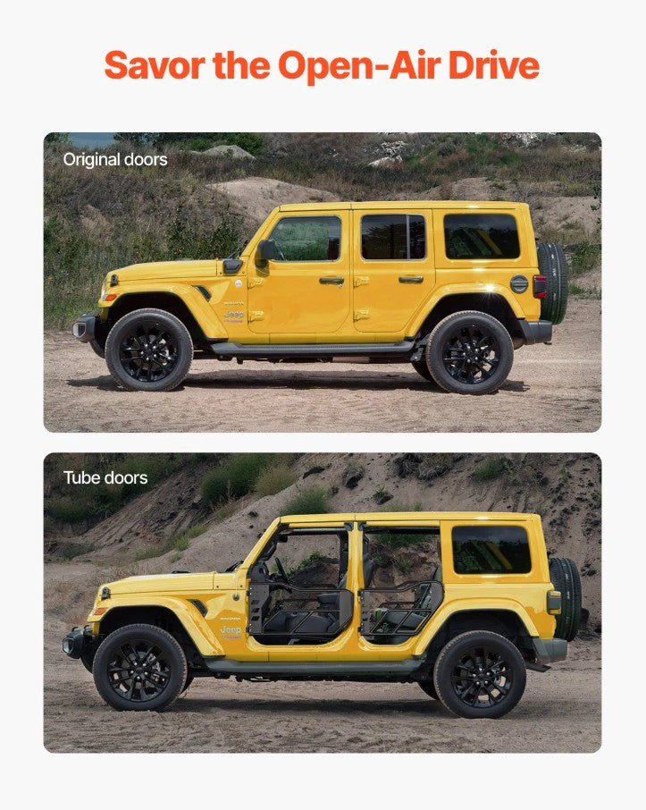 Vevor 4-Door Tube Doors for 2007–2018 Jeep Wrangler JK New