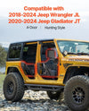 Vevor 4-Door Tube Doors for 2018-2024 Jeep Wrangler JL and Gladiator JT New
