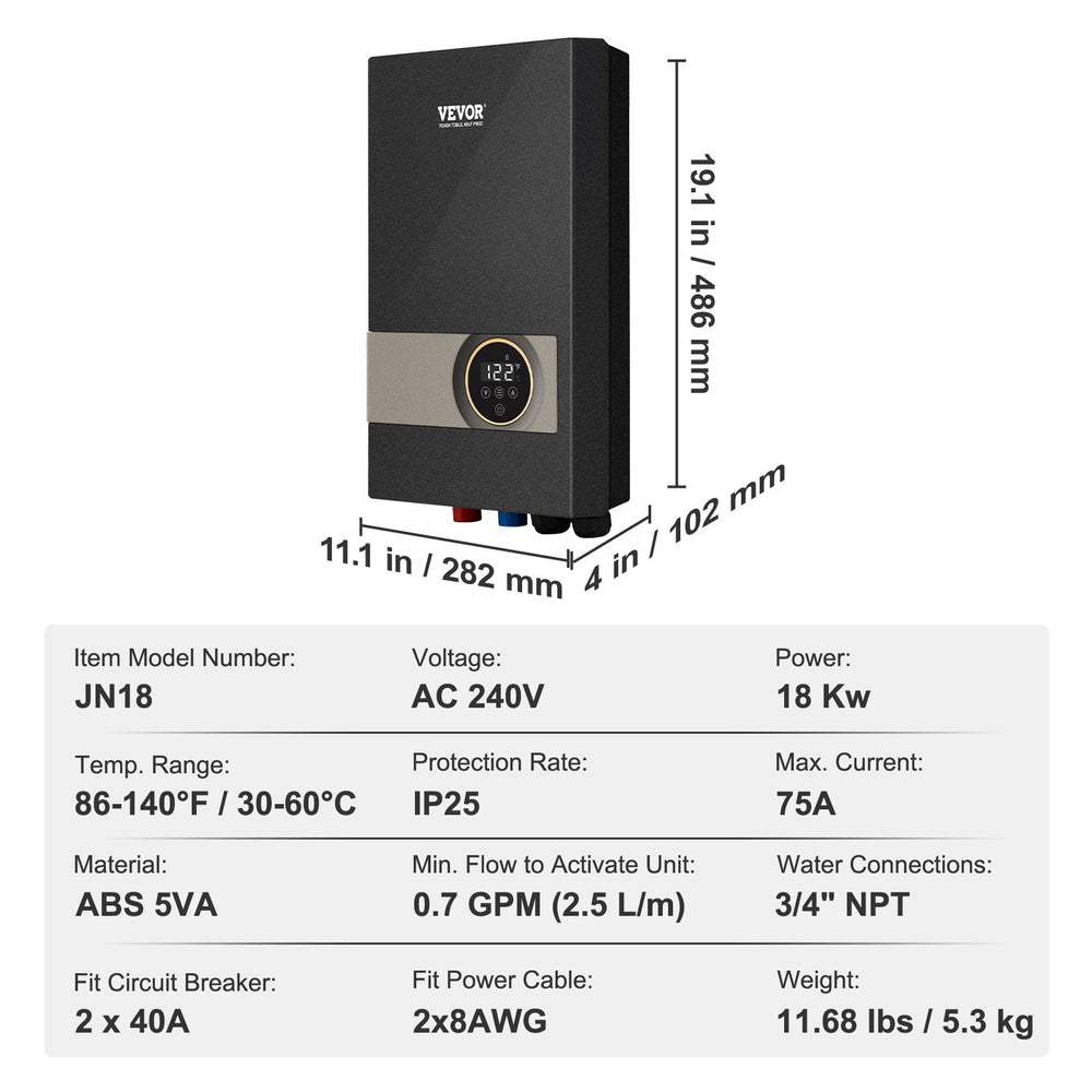 Wire Size Electric Tankless Water Heater Breaker Size Rheem