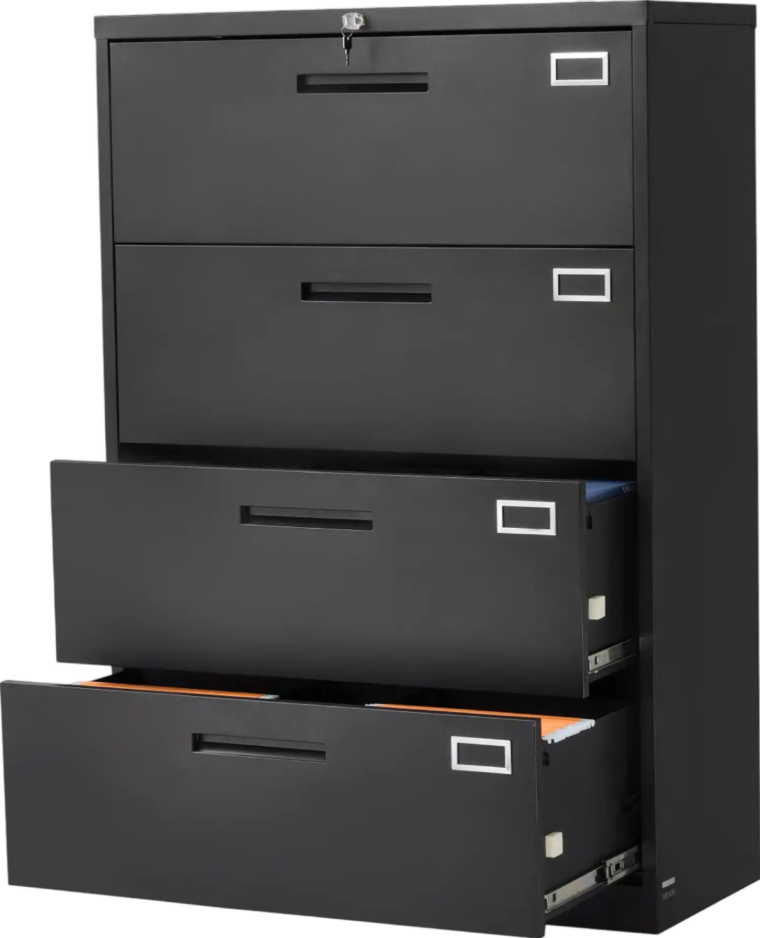 Vevor Metal File Cabinet 4 Drawer with Lock Vertical Filing Storage for Home Office Black New