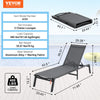 Vevor Lounge Chair 2-Piece Outdoor Patio Chaise Set 5-Position Adjustable Foldable Design New