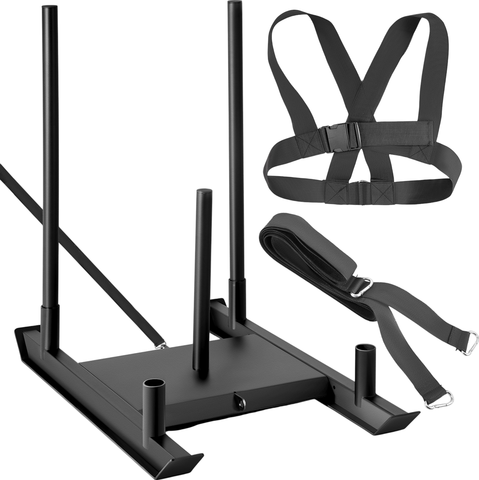 Vevor Weight Sled System 500 Lbs Capacity for Push Pull Drag Training ...