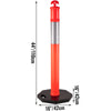 Vevor Traffic Delineator Posts 44" Height 10" Reflective Band with Rubber Base 6-Pack New