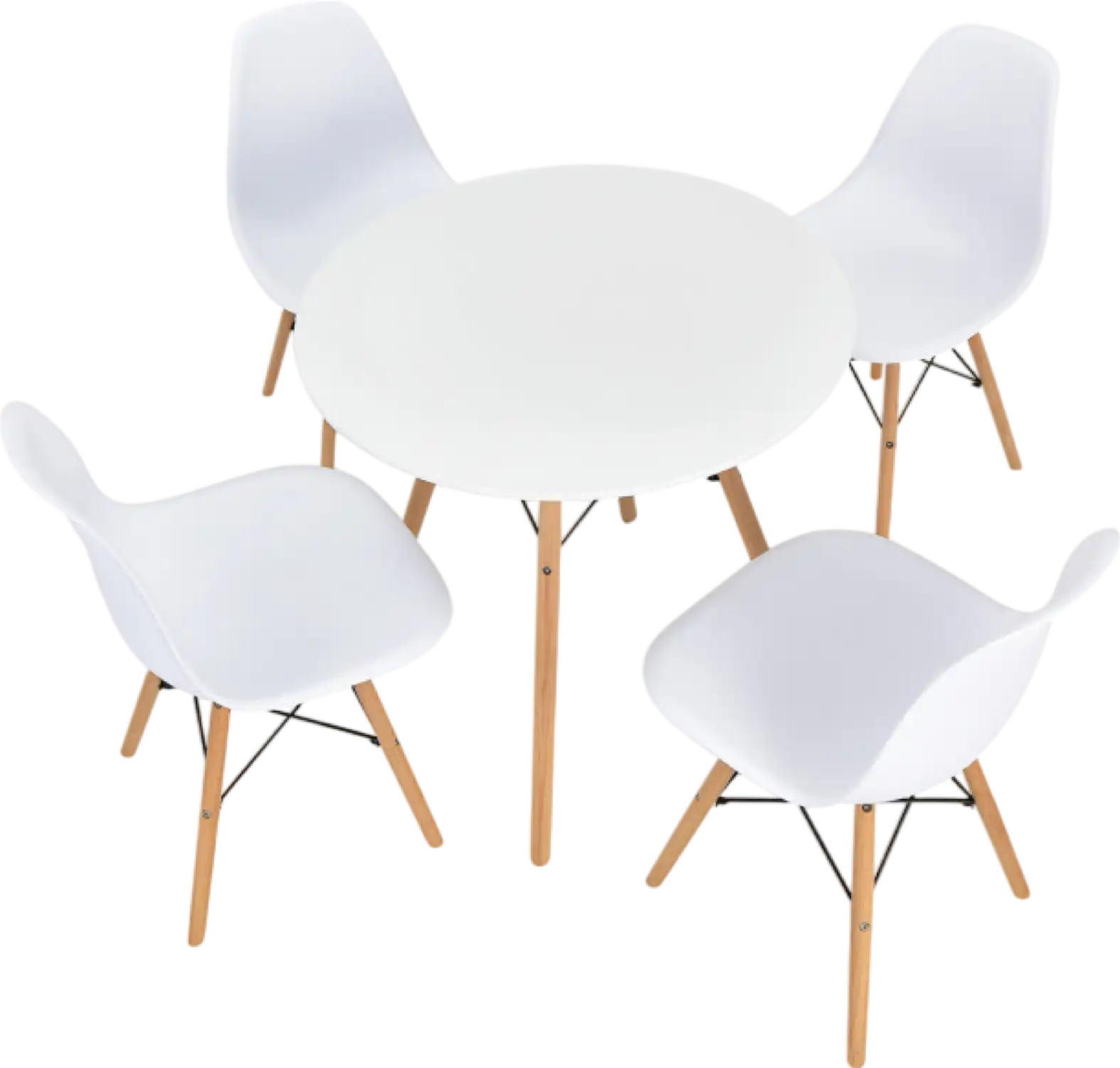 Costway Dining Table Set 5 Piece with Solid Wood Legs and Ergonomic Chairs New