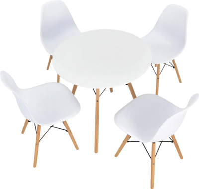 Costway Dining Table Set 5 Piece with Solid Wood Legs and Ergonomic Chairs New