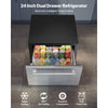 Vevor Drawer Refrigerator 24" 4.9 Cu Ft Stainless Steel 2-Tier Dual Zone Cooling New