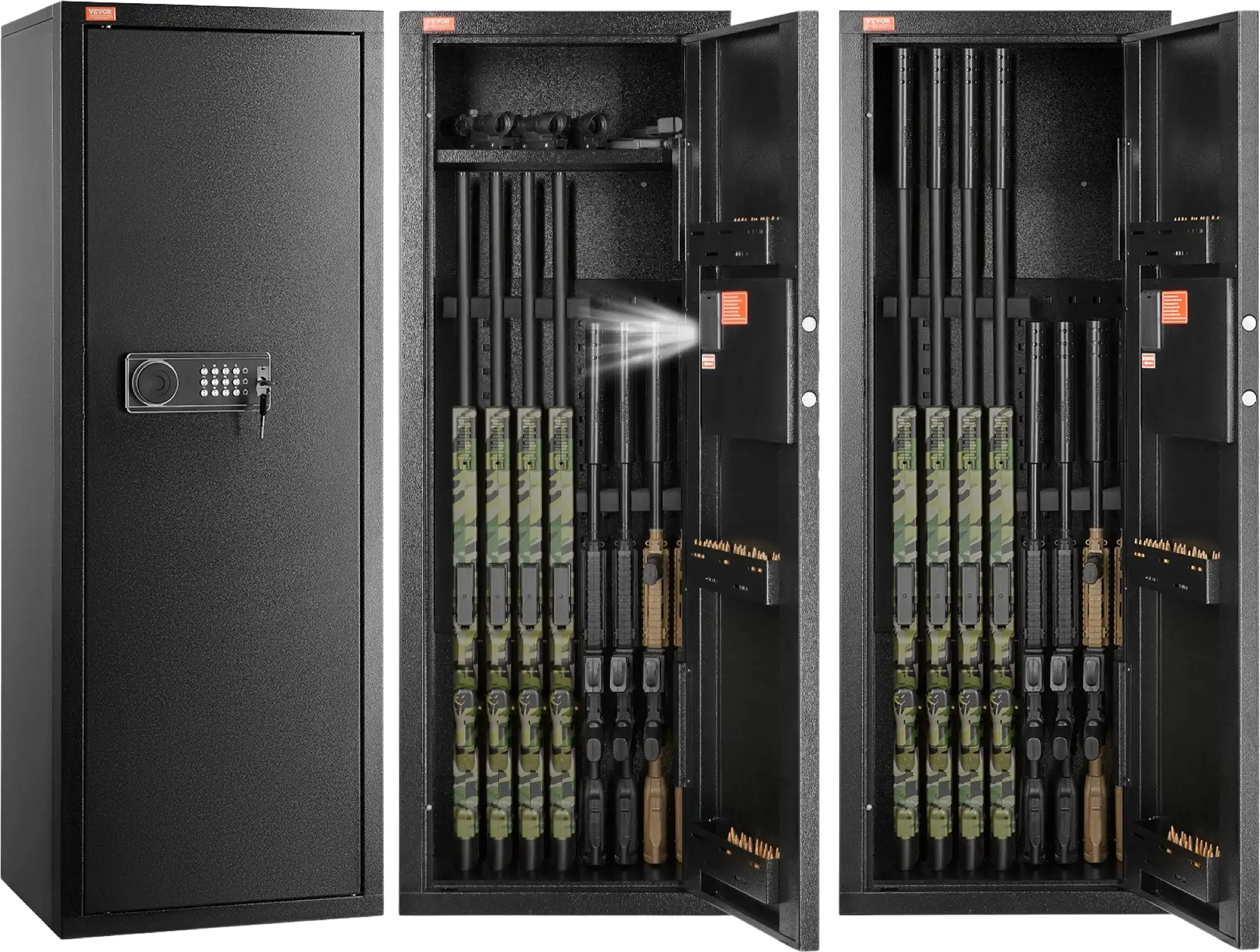 Vevor 6-8 Rifle Gun Safe with Digital Keypad Removable Shelf 3 Bullet Cases and Emergency Keys New