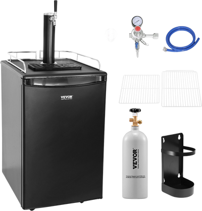 Vevor Beer Kegerator Single Tap Draft Beer Dispenser Full Size Keg CO2 Cylinder 32-50°F Temperature Control Black New