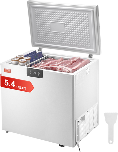 Vevor Chest Freezer 5.4 Cu. Ft. 153 L Deep Freezer with Adjustable Thermostat New
