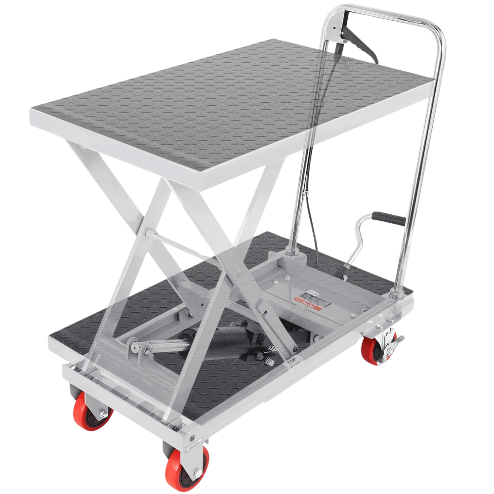 Vevor Hydraulic Lift Table Cart 500 Lbs Capacity Manual Single Scissor 28.5" Maximum Lift Height New