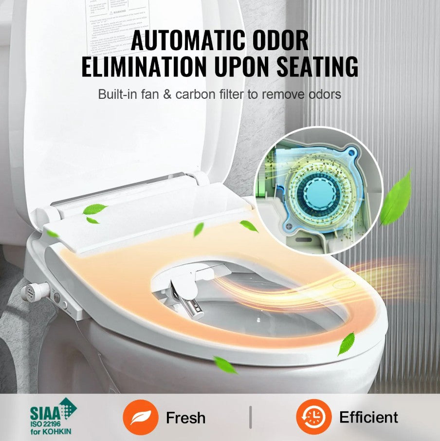Vevor Electric Smart Bidet Toilet Seat Heated Elongated Seat with Remote Control New