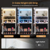 Freestanding jewelry organizer with full-length mirror, 3-color LED lights, and lockable storage for safety and.