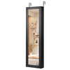 Full-length black mirror jewelry armoire with soft velvet lining, wall or door mounted for convenient access and.