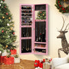 Jewelry Cabinet Wall or Door Mounted Jewelry Armoire Modern Hanging Jewelry Organizer-Pink - Gallery View 1 of 11