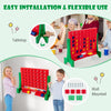 Jumbo 4-to-Score Connect Game Set shown in tabletop mode, ideal for family gatherings and outdoor fun with 42 coins.
