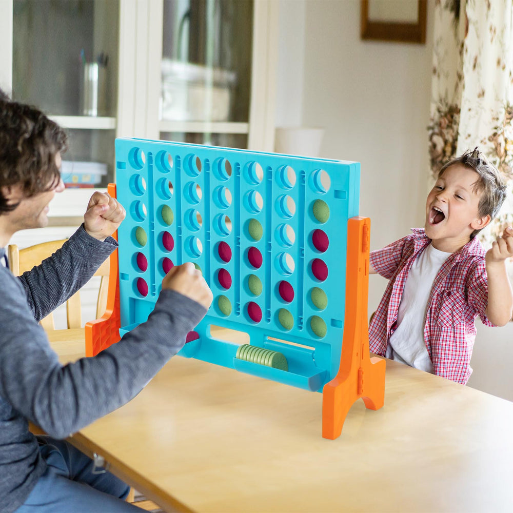 Jumbo 4-to-Score Connect Game Set with Carrying Bag and 42 Coins-Orange - Gallery View 1 of 10