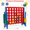 Jumbo 4-to-Score game set with red and yellow discs, 3.5FT tall and 4FT wide, perfect for family fun indoors or.