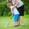 Junior golf club set for kids, featuring a lightweight stand bag, graphite shafts, and a rain hood for easy transport.