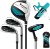 Junior complete golf club set for kids, featuring a lightweight stand bag, graphite shafts, and #3 fairway club with.