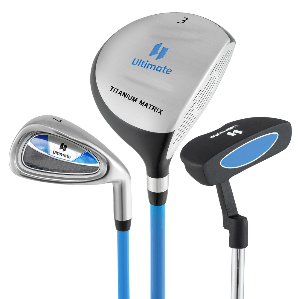 Junior mallet putter for kids aged 11-14, featuring a lightweight aluminum head and non-slip rubber grip for better.